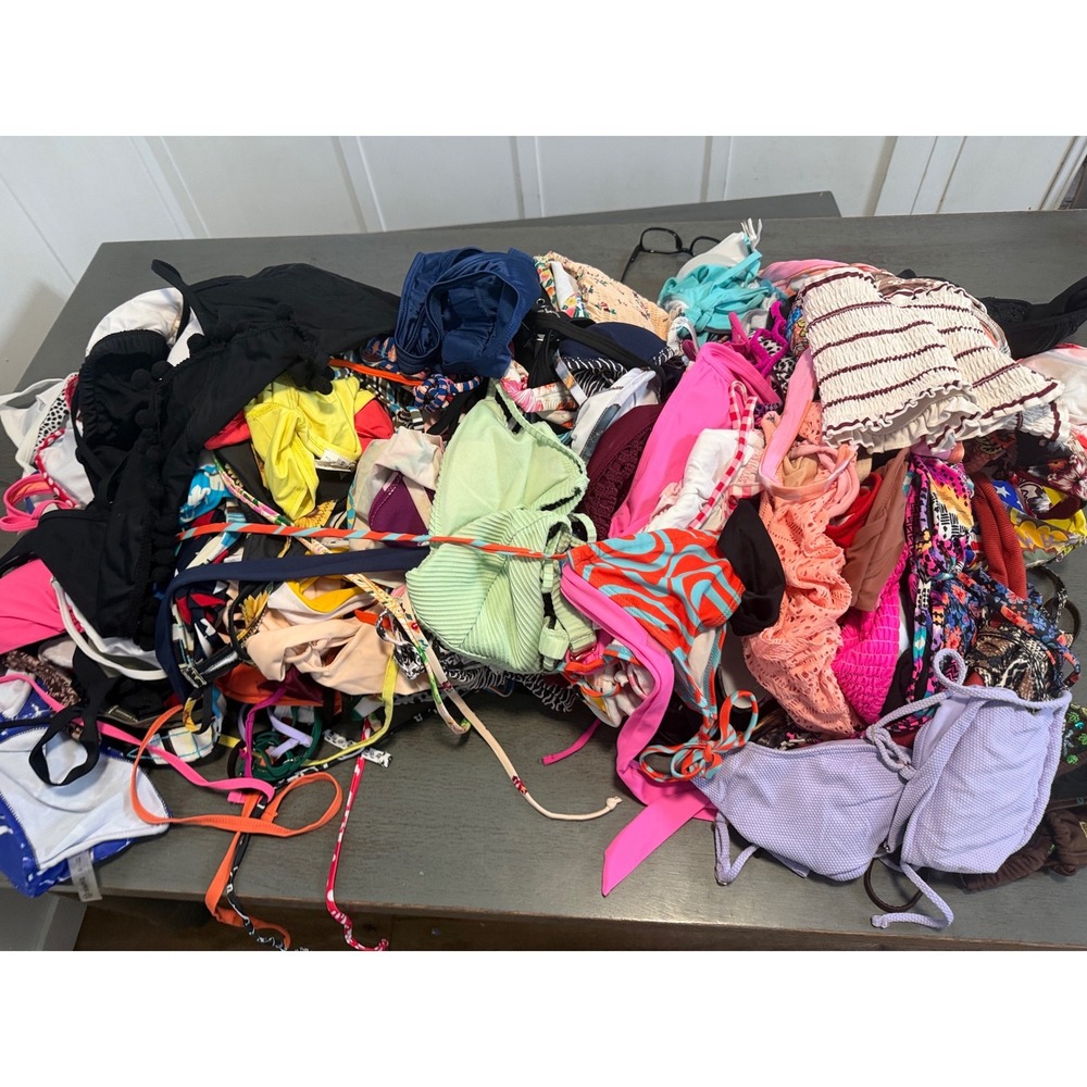 Lot of 50 swimsuit bikini tops size small